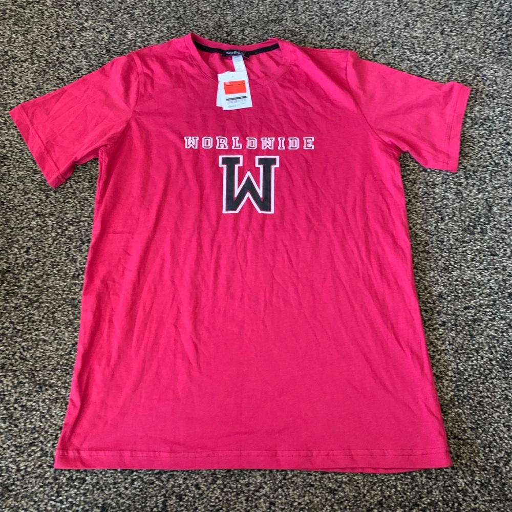 5/$20 - 
Worldwide W Graphic Short-Sleeve T-Shirt - Pink/Red - size S nwt